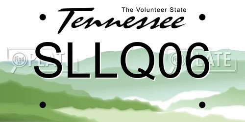 SLLQ06 Tennessee License Plate