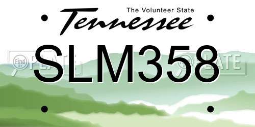 SLM358 Tennessee License Plate