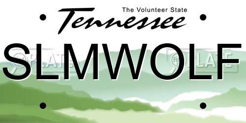 SLMWOLF Tennessee License Plate