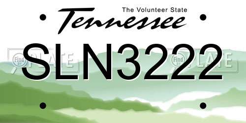 SLN3222 Tennessee License Plate