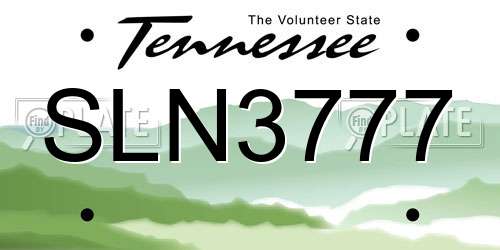 SLN3777 Tennessee License Plate