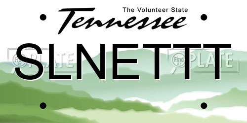 SLNETTT Tennessee License Plate