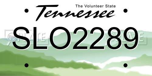 SLO2289 Tennessee License Plate