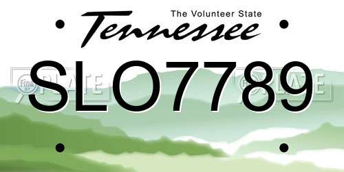 SLO7789 Tennessee License Plate