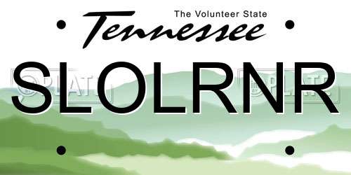 SLOLRNR Tennessee License Plate