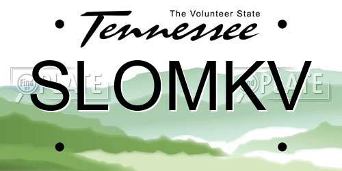 SLOMKV Tennessee License Plate