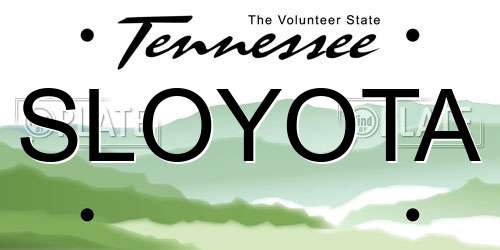 SLOYOTA Tennessee License Plate