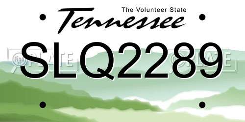 SLQ2289 Tennessee License Plate