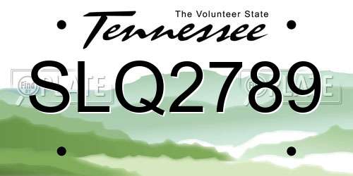 SLQ2789 Tennessee License Plate