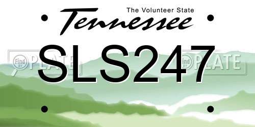 SLS247 Tennessee License Plate