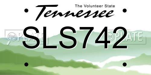 SLS742 Tennessee License Plate