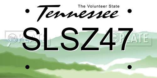 SLSZ47 Tennessee License Plate