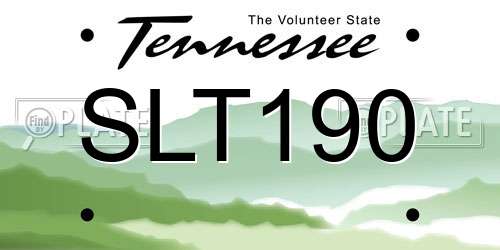 SLT190 Tennessee License Plate