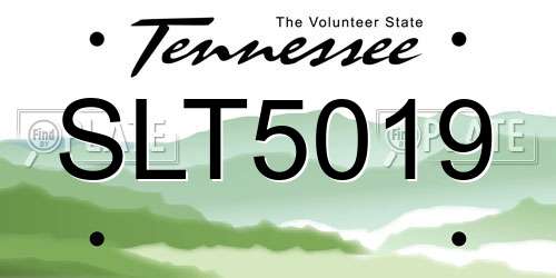 SLT5019 Tennessee License Plate