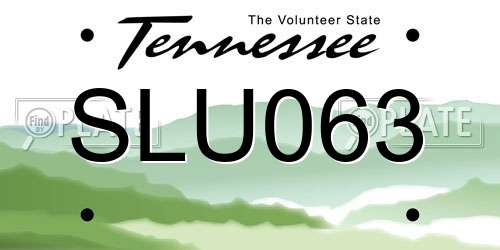 SLU063 Tennessee License Plate