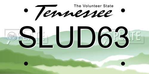 SLUD63 Tennessee License Plate