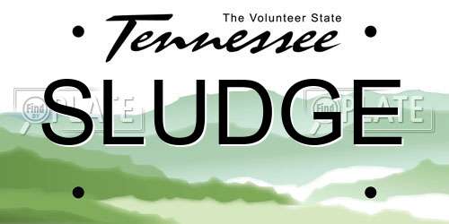 SLUDGE Tennessee License Plate