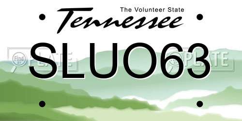 SLUO63 Tennessee License Plate