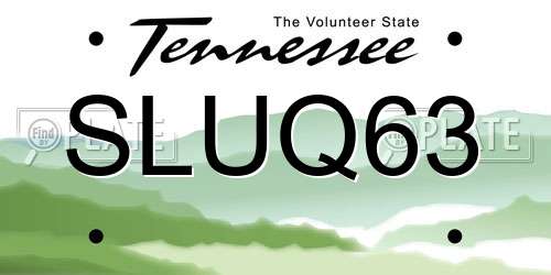 SLUQ63 Tennessee License Plate
