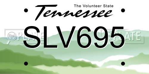 SLV695 Tennessee License Plate