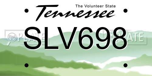 SLV698 Tennessee License Plate