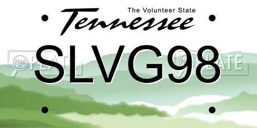 SLVG98 Tennessee License Plate