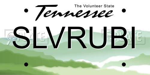 SLVRUBI Tennessee License Plate