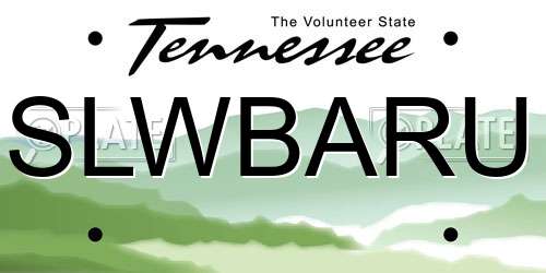 SLWBARU Tennessee License Plate