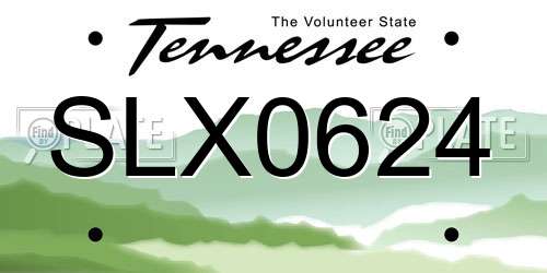 SLX0624 Tennessee License Plate