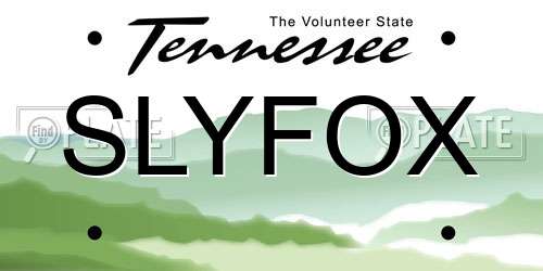 SLYFOX Tennessee License Plate