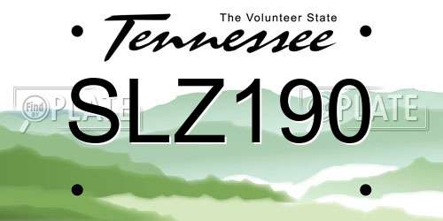 SLZ190 Tennessee License Plate