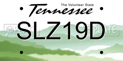 SLZ19D Tennessee License Plate