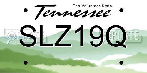 SLZ19Q Tennessee License Plate