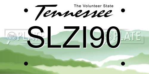SLZI90 Tennessee License Plate