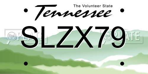 SLZX79 Tennessee License Plate