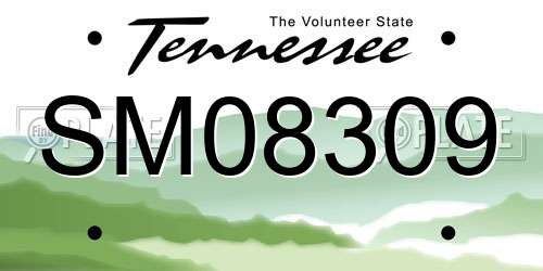 SM08309 Tennessee License Plate