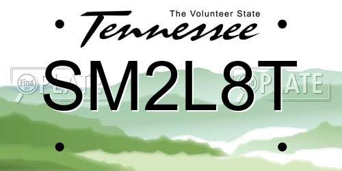 SM2L8T Tennessee License Plate