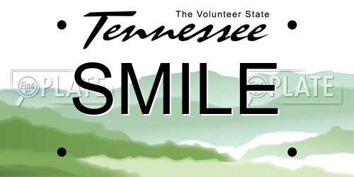SMILE Tennessee License Plate