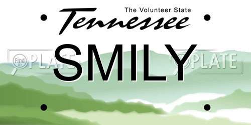 SMILY Tennessee License Plate