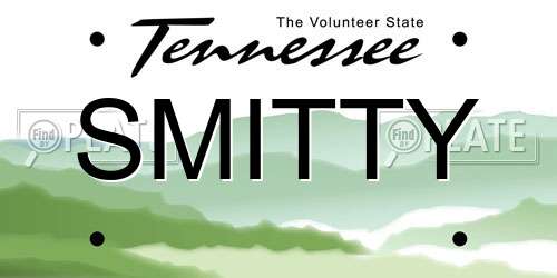 SMITTY Tennessee License Plate