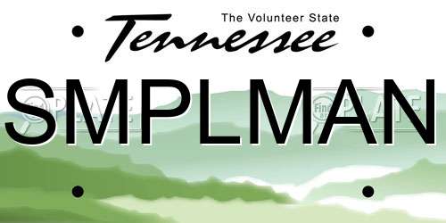 SMPLMAN Tennessee License Plate