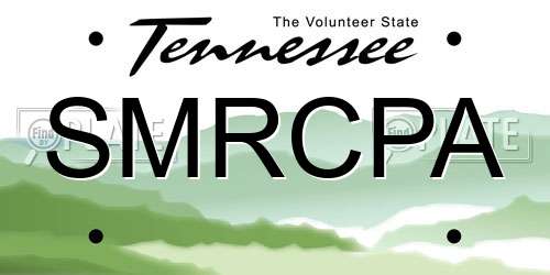 SMRCPA Tennessee License Plate