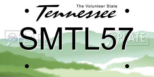SMTL57 Tennessee License Plate