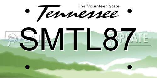 SMTL87 Tennessee License Plate