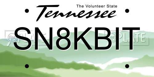 SN8KBIT Tennessee License Plate