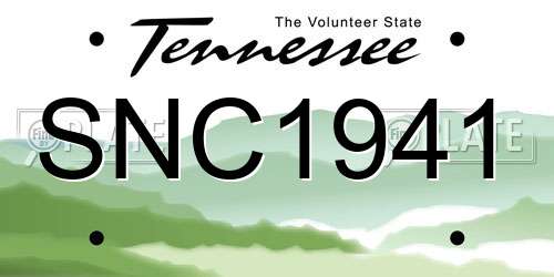 SNC1941 Tennessee License Plate