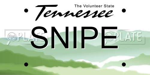 SNIPE Tennessee License Plate