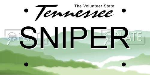 SNIPER Tennessee License Plate
