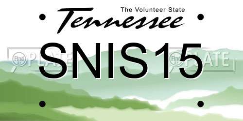 SNIS15 Tennessee License Plate