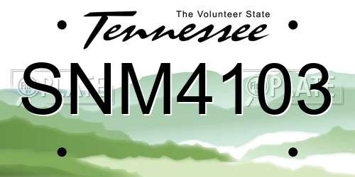 SNM4103 Tennessee License Plate